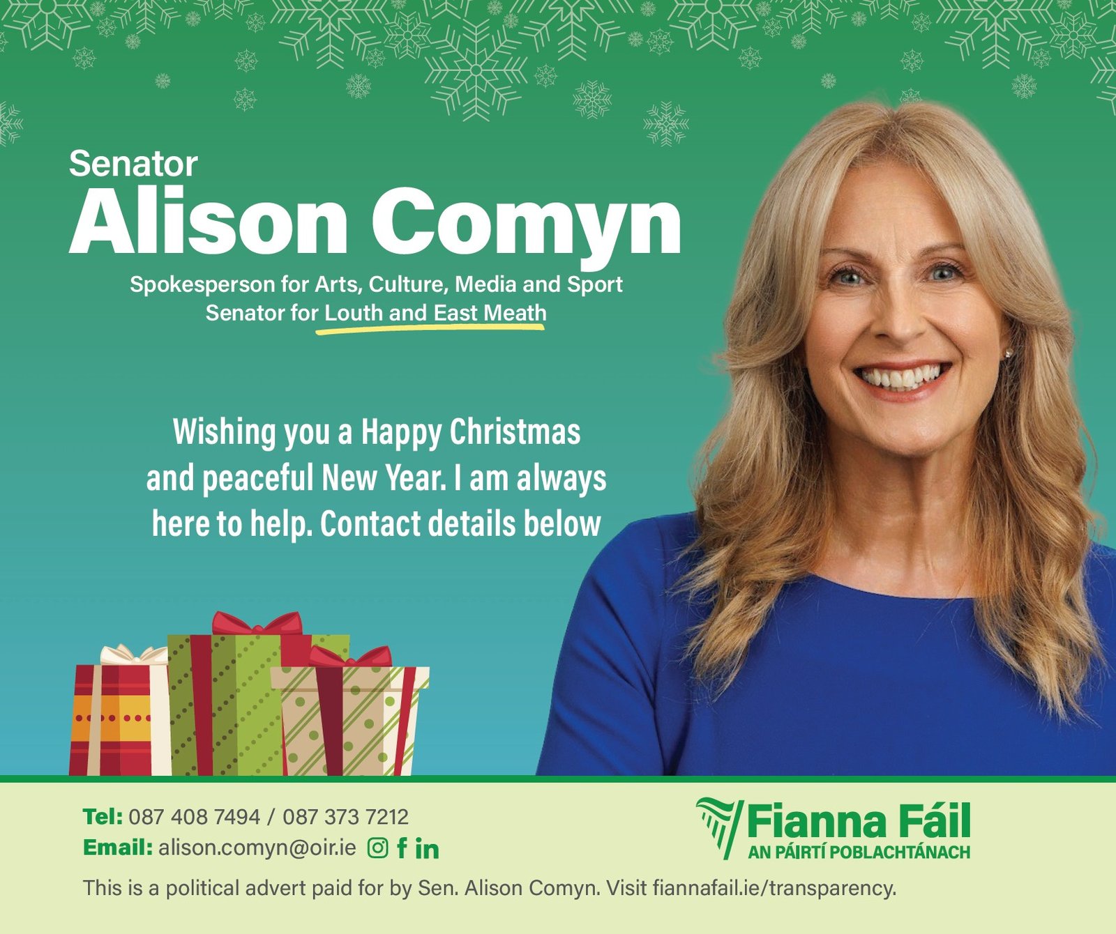 Alison Comyn Christmas Ad