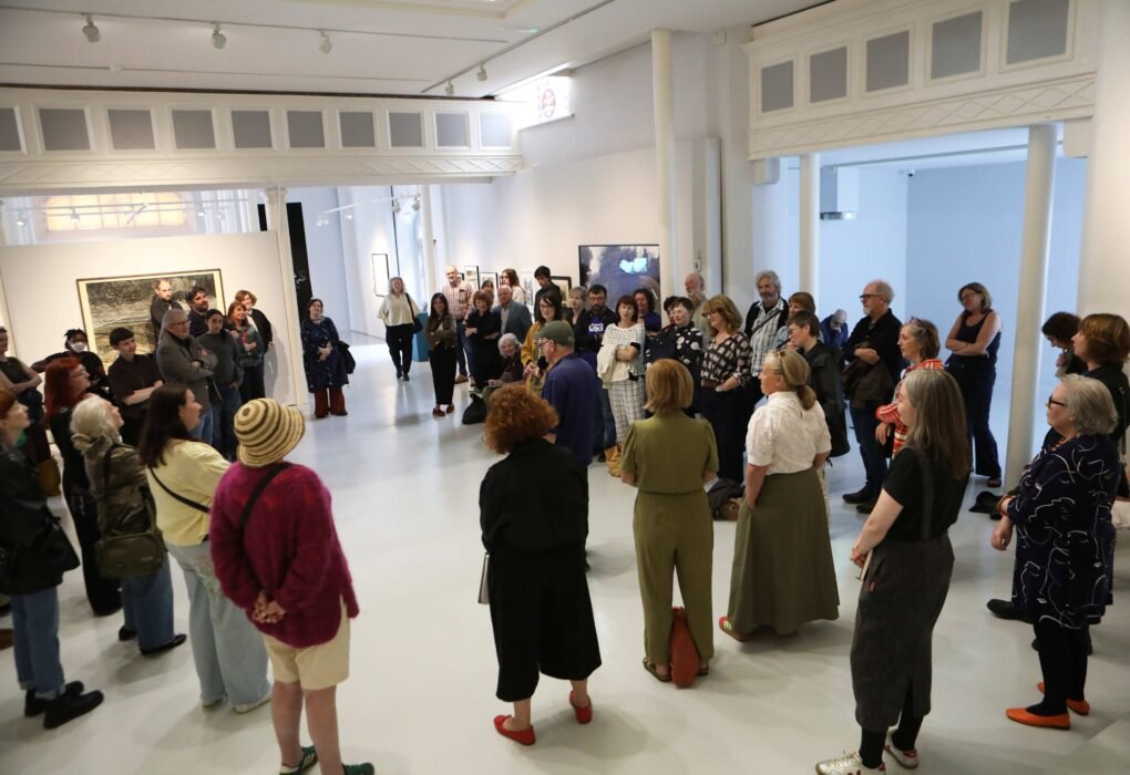 Visitors attending the Picturing the Border exhibition opening at Highlanes Gallery in Drogheda