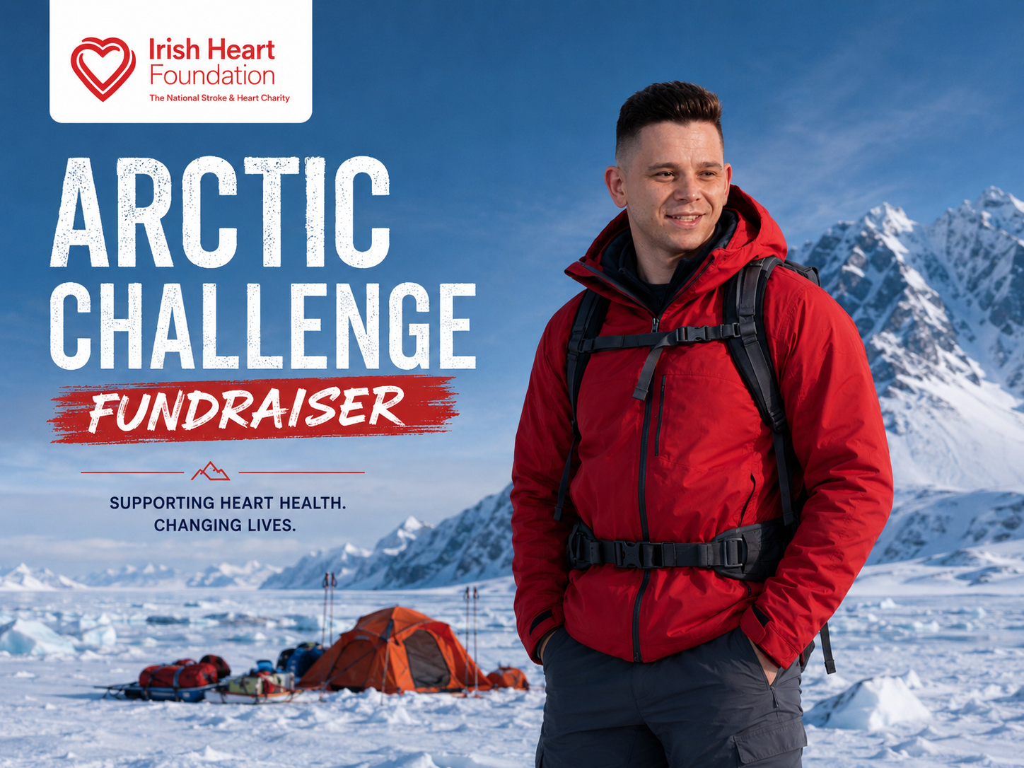 Graham promoting his Arctic Challenge fundraiser for the Irish Heart Foundation