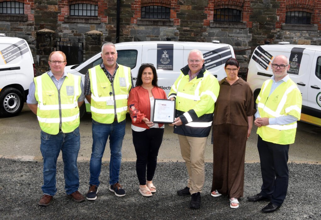 Representatives of Louth County Council marking the council’s ISO 45001 workplace safety certification award.