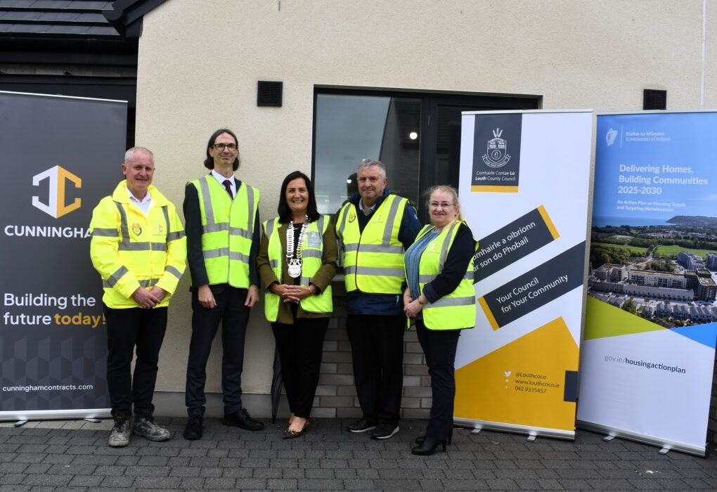 Louth County Council and Cunningham representatives at the An Mullach social housing development in Louth Village