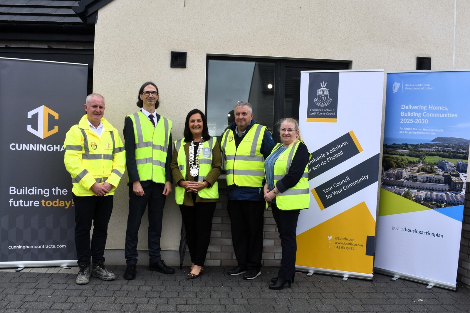 Louth County Council and Cunningham representatives at the An Mullach social housing development in Louth Village