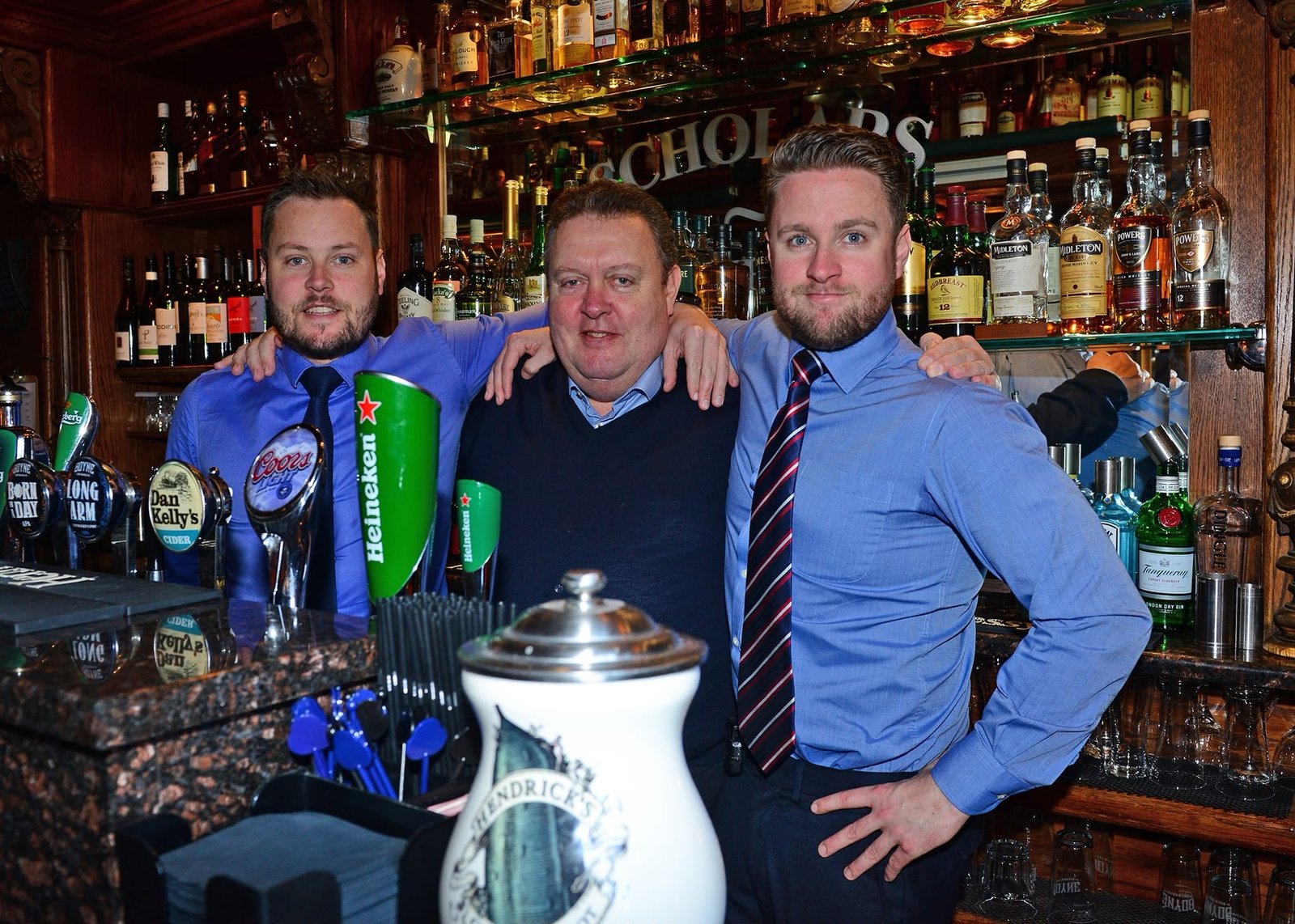 Martin Mark and Glenn McGowan pictured behind the bar at Scholars in Drogheda