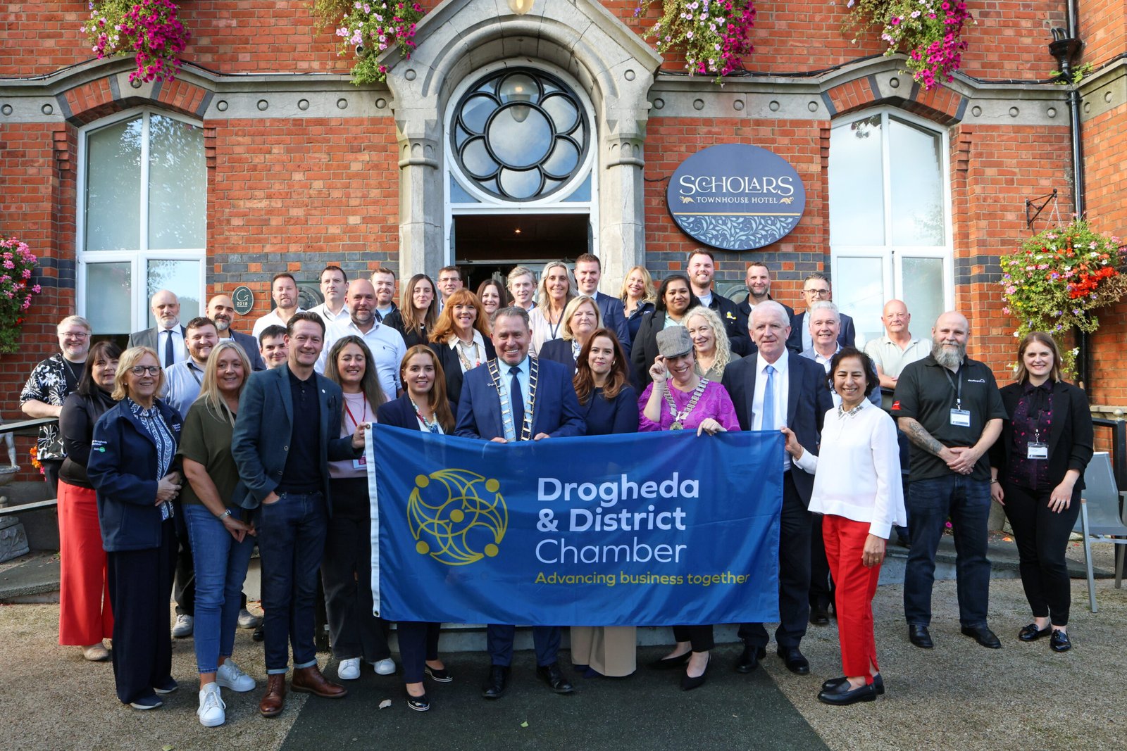 Drogheda and District Chamber members and West and North Yorkshire trade mission delegates pictured outside Scholars Townhouse Hotel