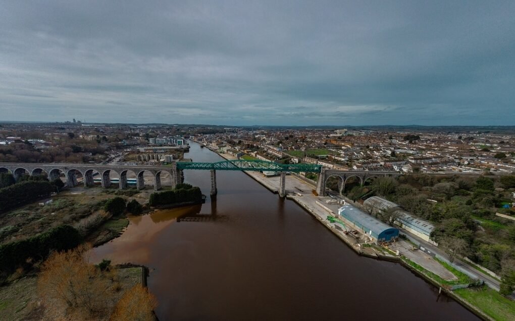 Aerial view of Drogheda and the River Boyne