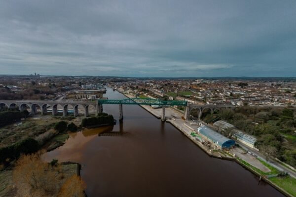 Aerial view of Drogheda and the River Boyne
