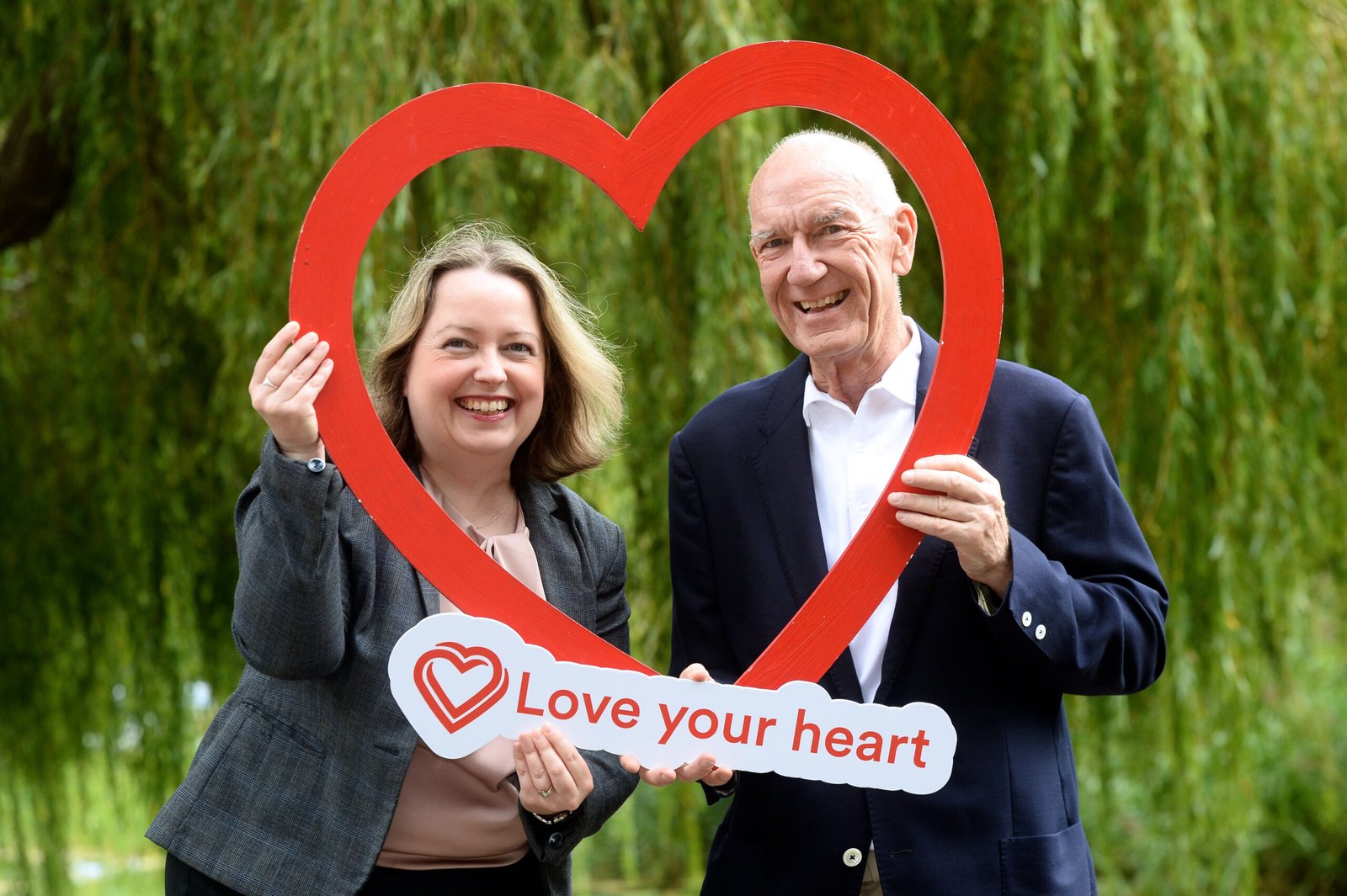 Mark Sherry pictured with an Irish Heart Foundation Love Your Heart campaign sign