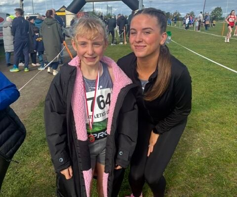 Chloe Cooney and Una McEntee of Ace AC pictured at the Louth Cross Country Championships