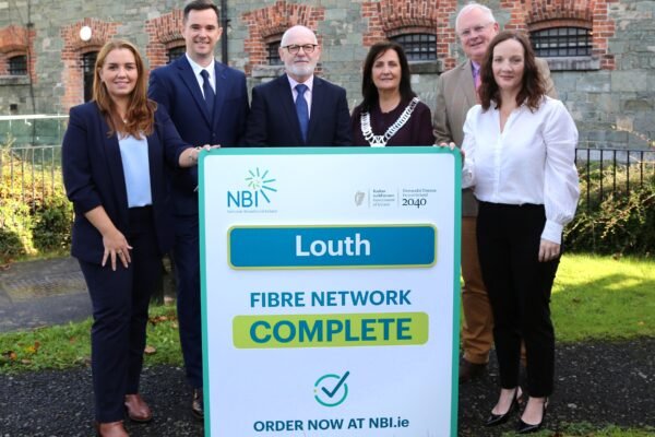 Representatives from National Broadband Ireland and Louth County Council pictured marking completion of the main fibre network build in County Louth